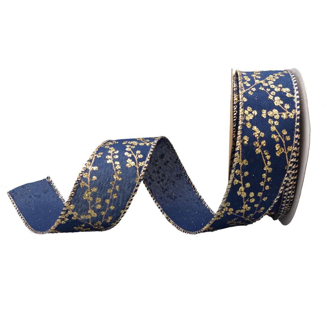 Wired Ribbon - Dark Blue - "Fenice"