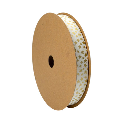 Fita Painted - Branco e Ouro - "Estrelas"