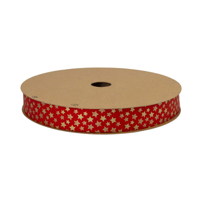 Painted Ribbon - Red and Gold - "Stars"