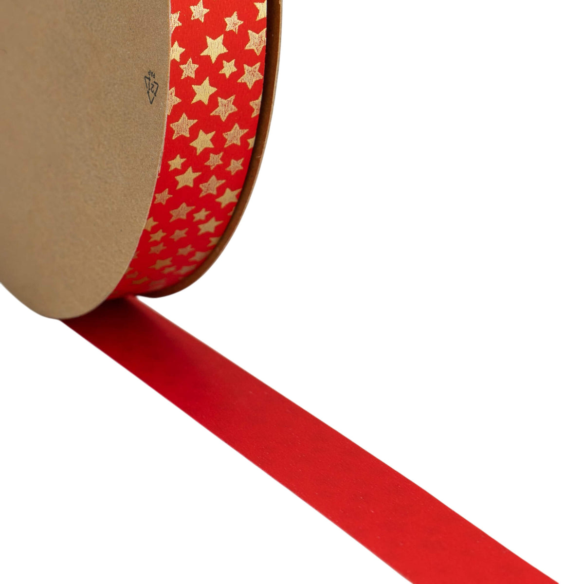 Painted Ribbon - Red and Gold - "Stars"