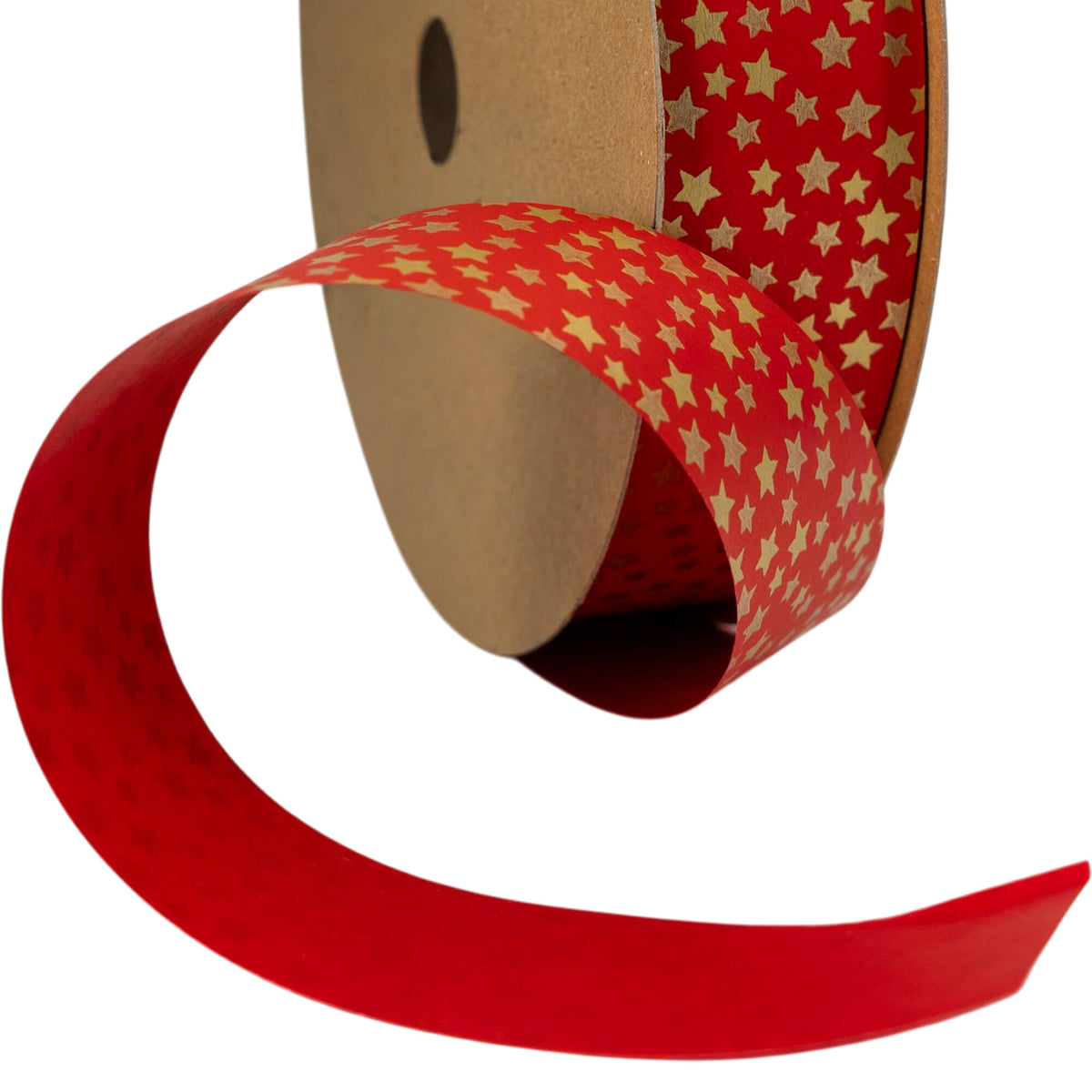 Painted Ribbon - Red and Gold - "Stars"
