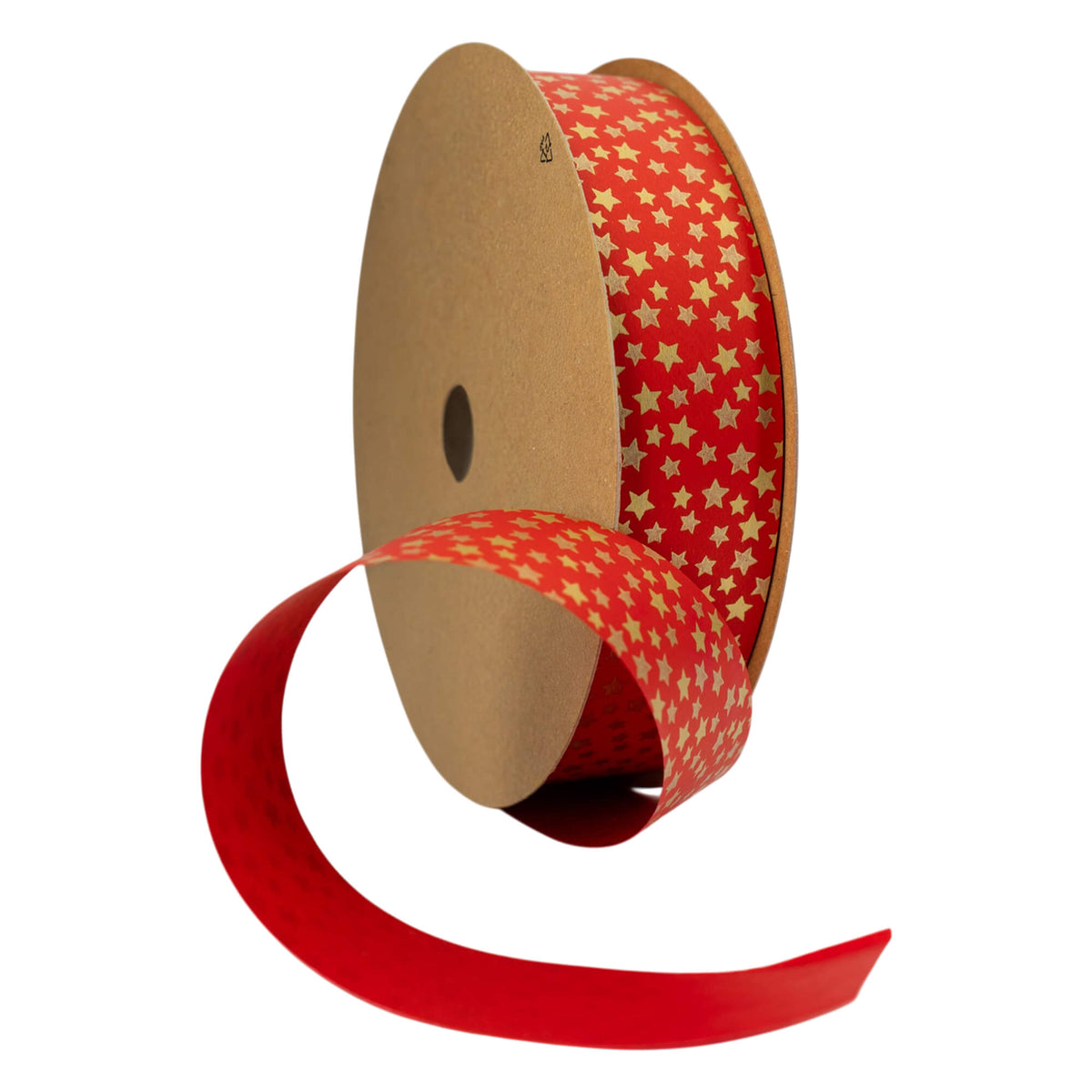 Painted Ribbon - Red and Gold - "Stars"