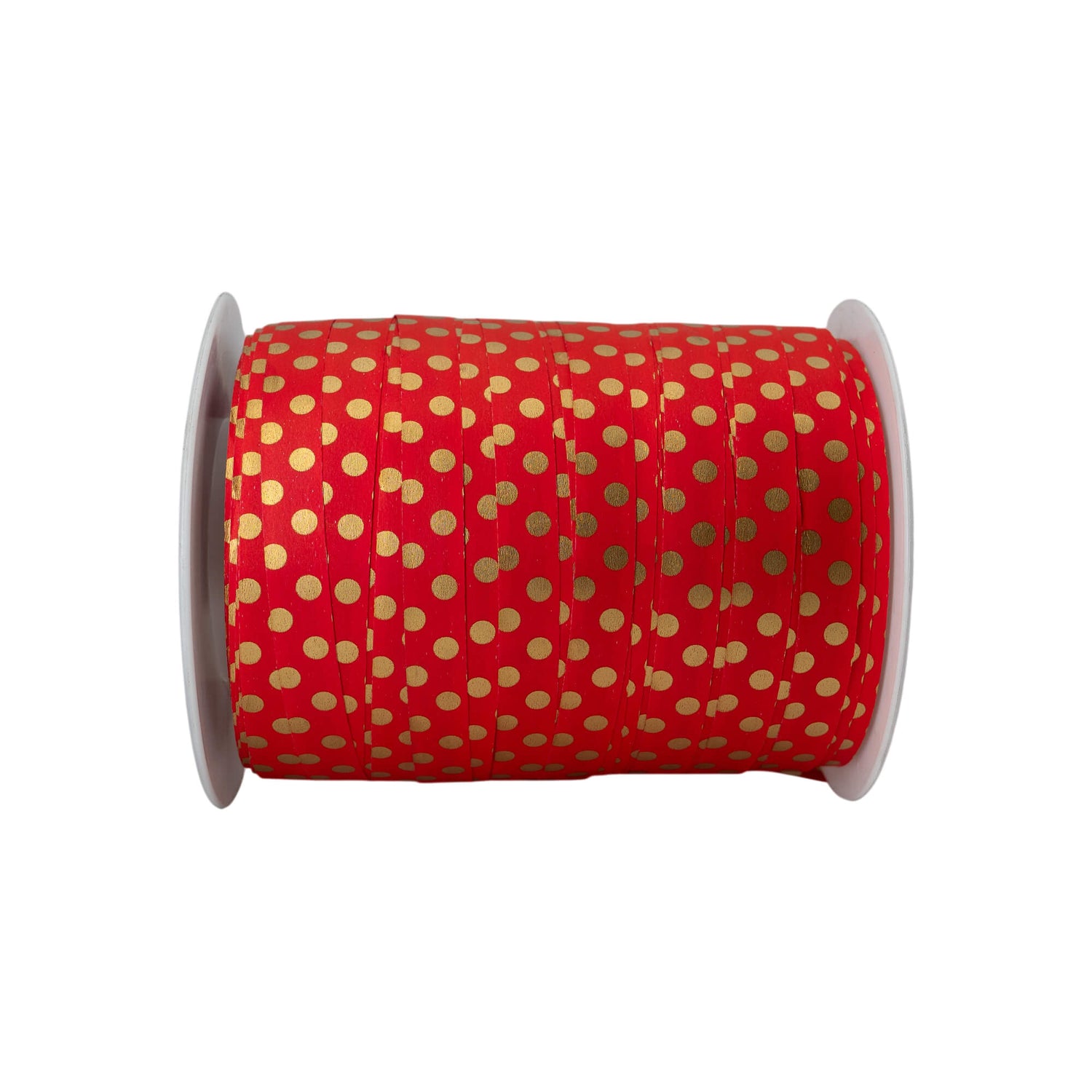 Dots Stripes Ribbon - Red and Gold - "Balls"