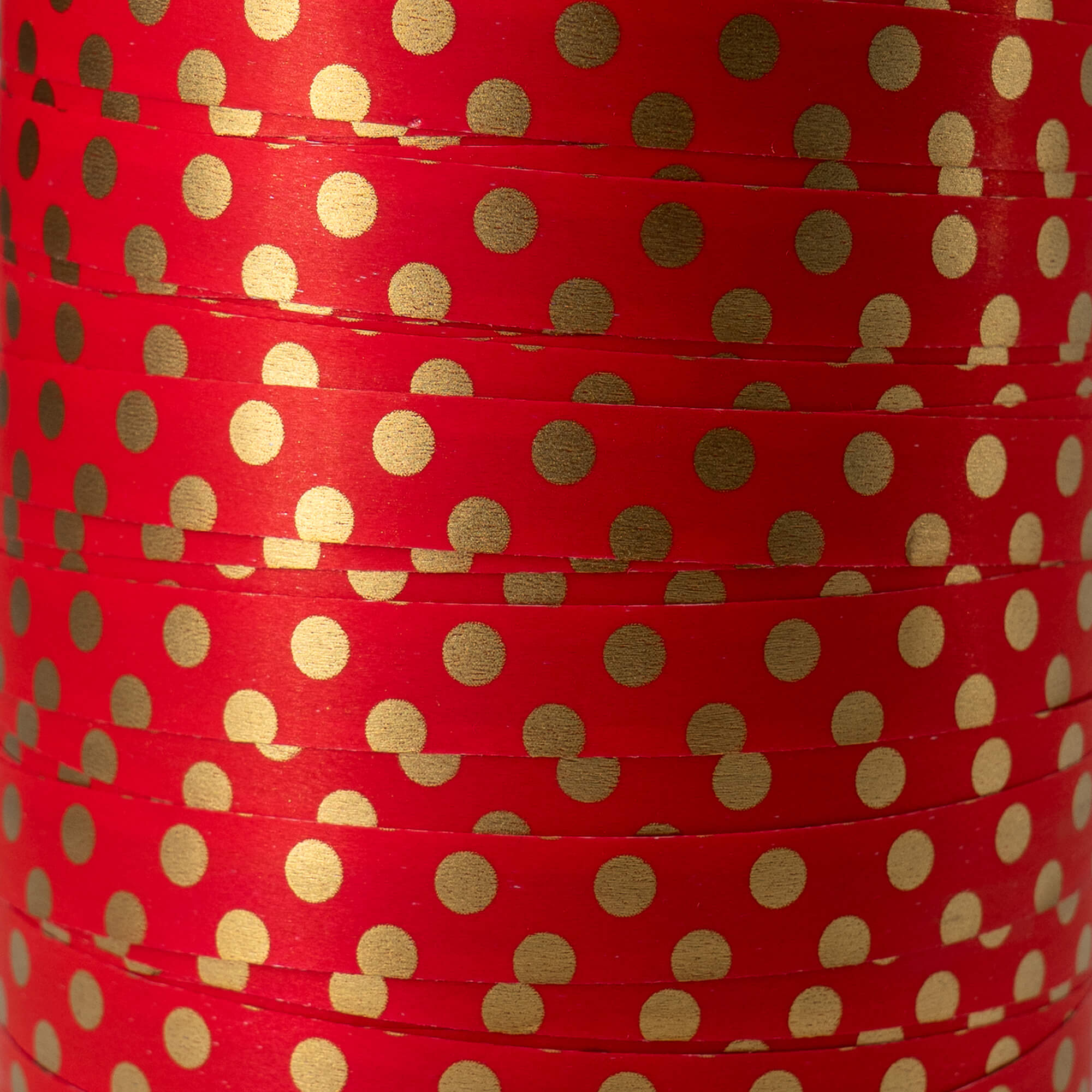 Dots Stripes Ribbon - Red and Gold - "Balls"