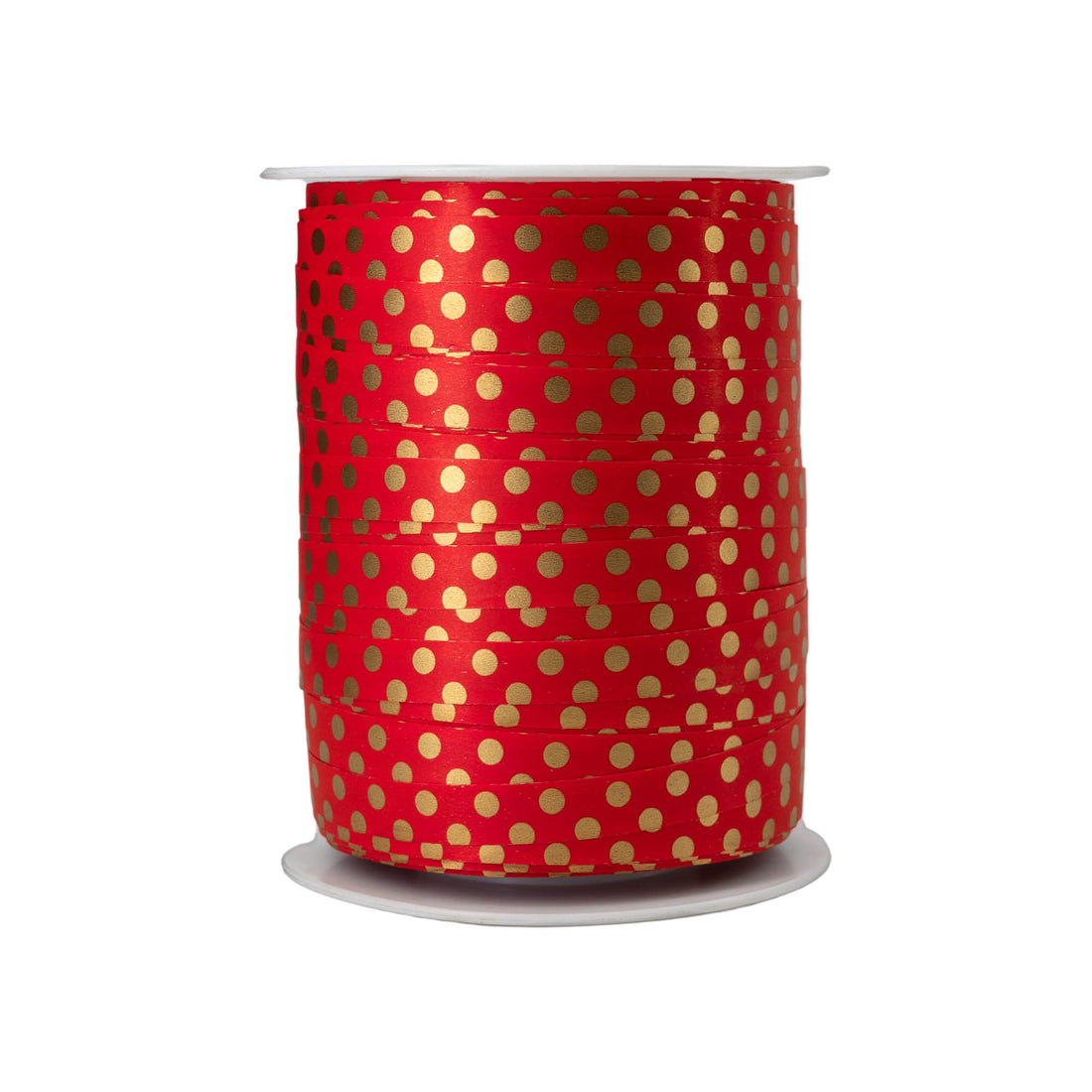Dots Stripes Ribbon - Red and Gold - "Balls"