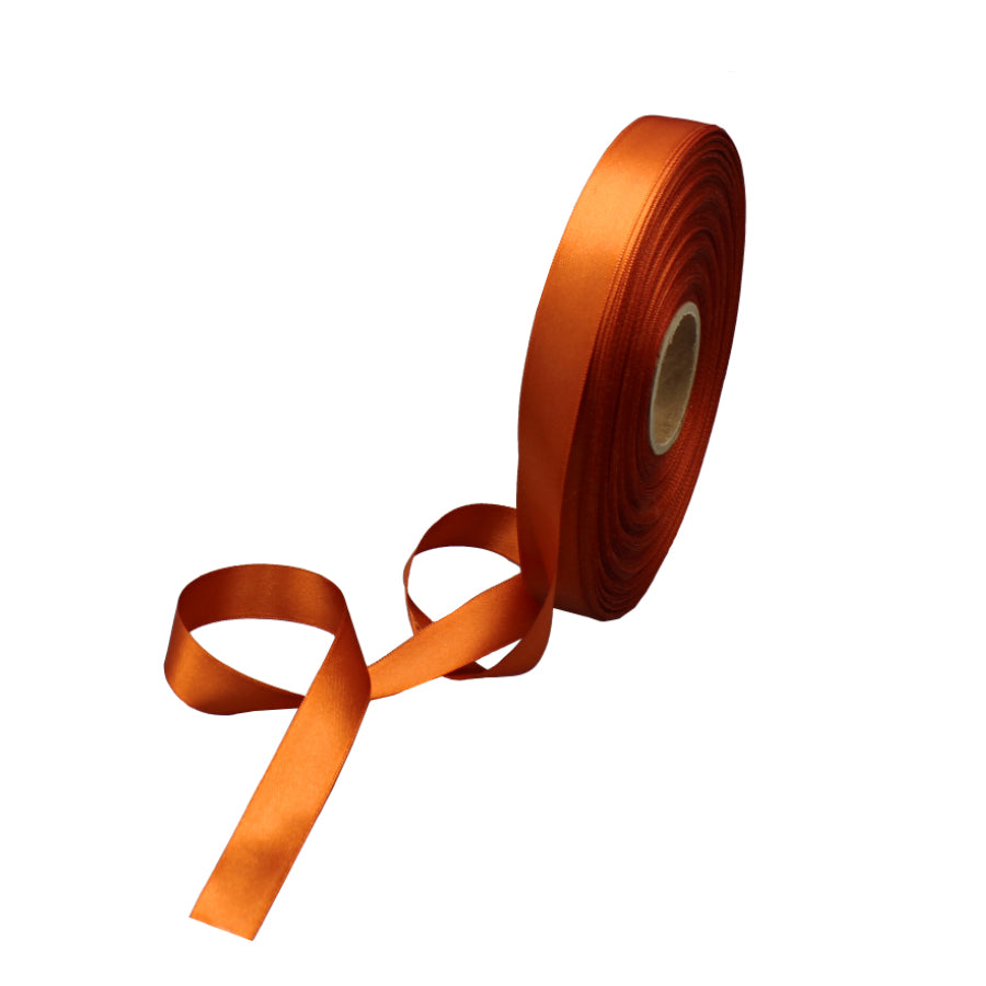 Double-Sided Satin Ribbon - Terracotta Orange