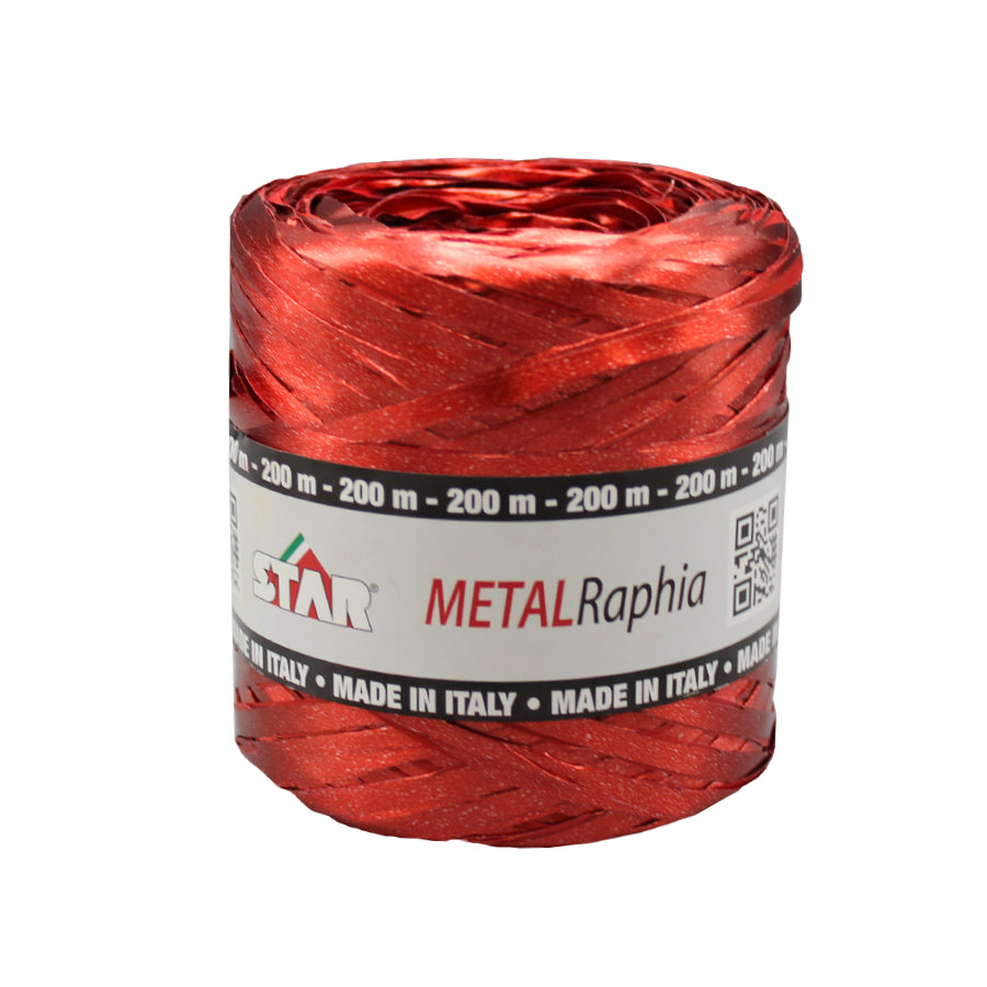 Fita Ráfia Star Metalizada - Vermelho