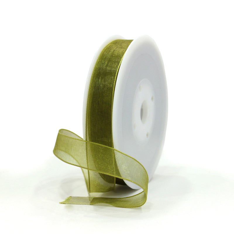 Organza Ribbon - Gold Green