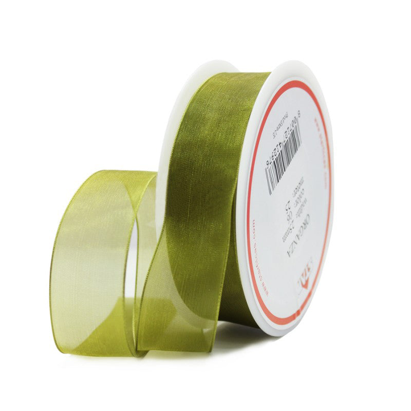 Organza Ribbon - Gold Green