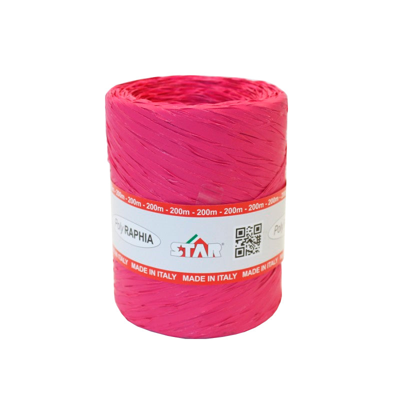 Star Raffia Ribbon - Magenta