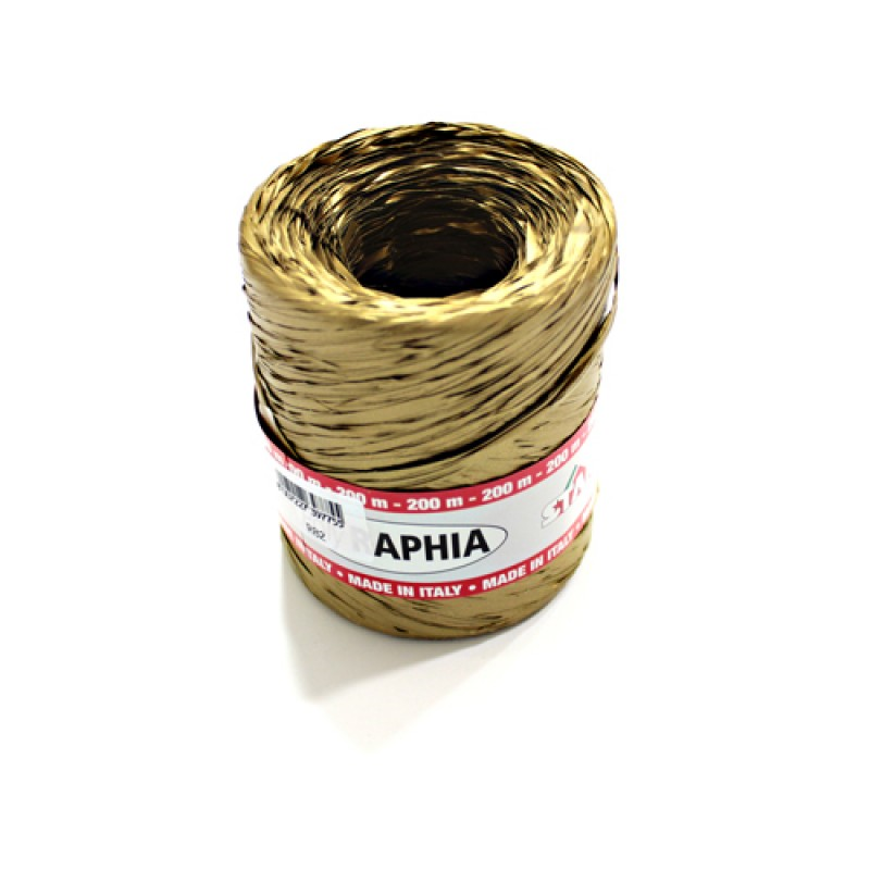 Star Metallic Raffia Ribbon - Gold