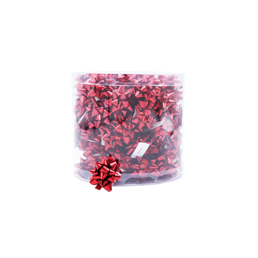 Caixa com 40 Laços de Papel com Adesivo - Vermelho