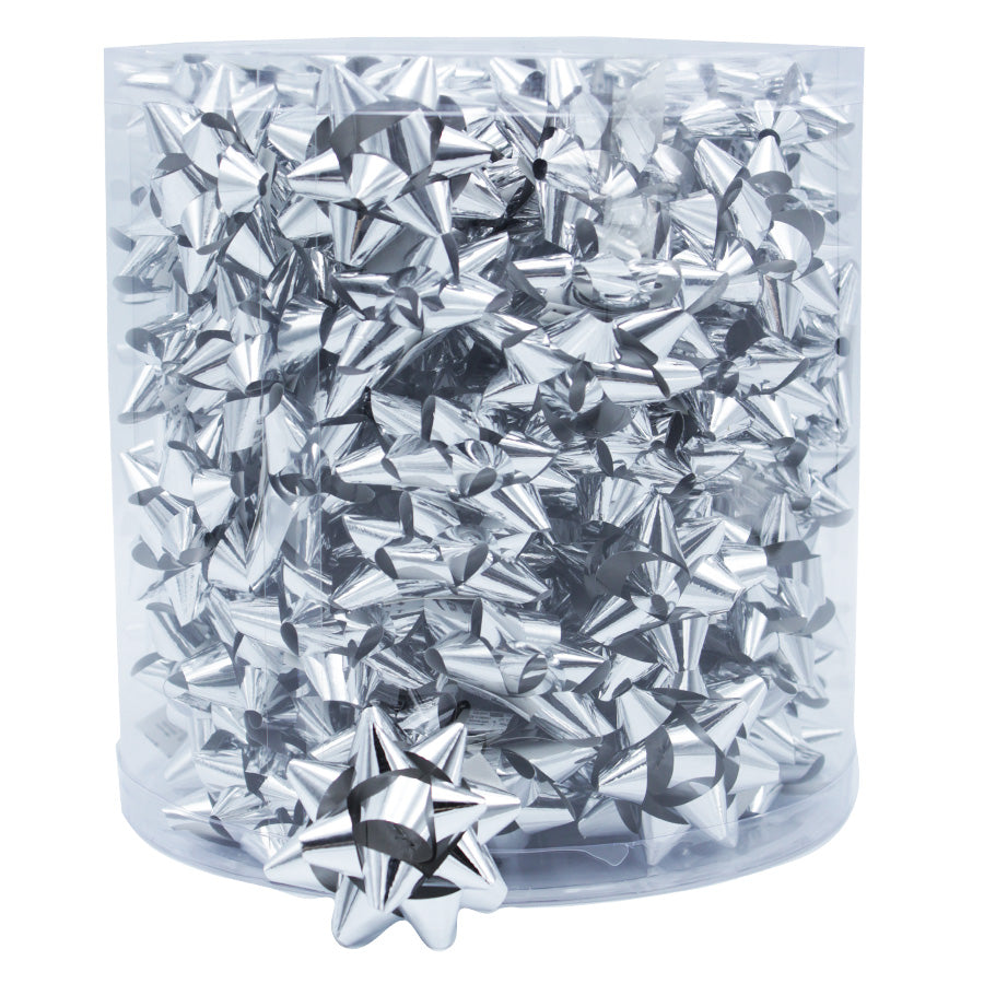Caja con 100 Lazos Metalizados - Plata