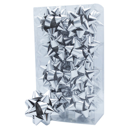 Caja con 100 Lazos Metalizados - Plata