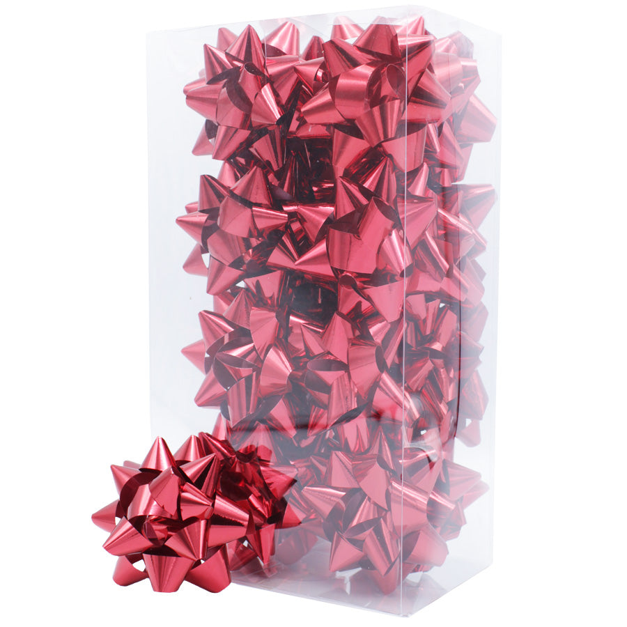 Caixa com 40 Laços de Papel com Adesivo - Vermelho