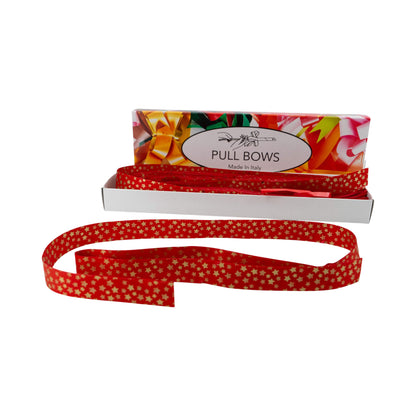 Box with Rapid Painted Bows - Red and Gold - "Stars"