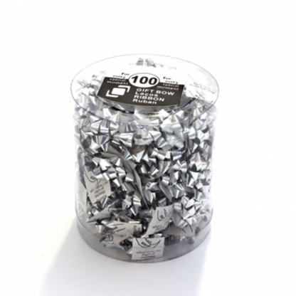 Caja con 100 Lazos Metalizados - Plata