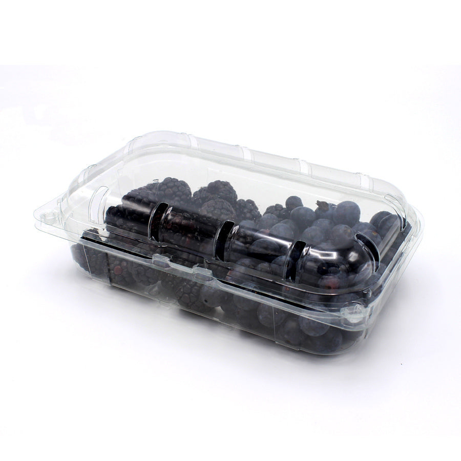 Caixas em PET para Fruta com Tampa Basculante - Transparente