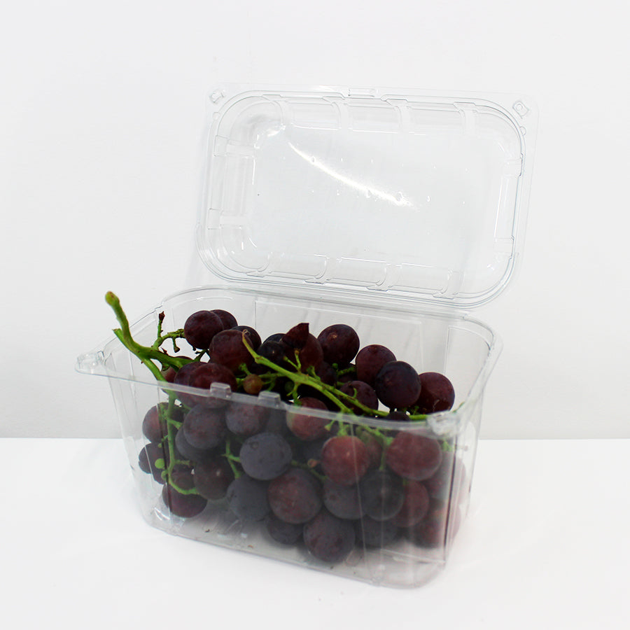 Caixas em PET para Fruta com Tampa Basculante - Transparente