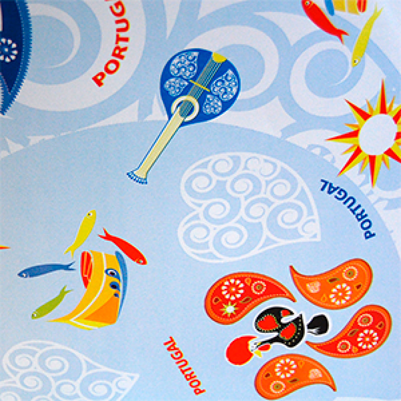 Roll of Coated Paper - Multicolour - "Portugal"