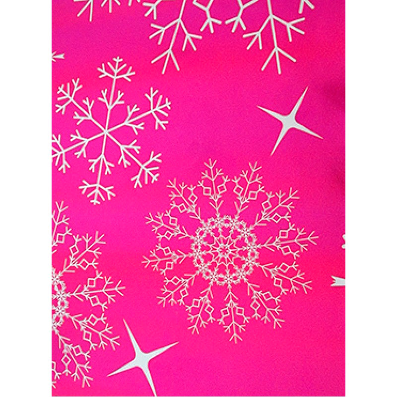 Coated Paper Roll - Pink and White - "Snowflakes"