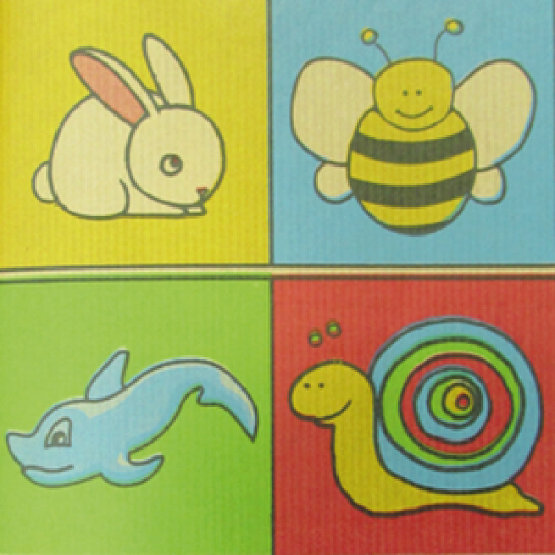 Kraft Paper Roll - Multicolor - "4 Animals"