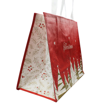 Sacos Polipropileno (PP) Woven Laminado - Plastificado Brilho - Vermelho e Ouro - "Natal"
