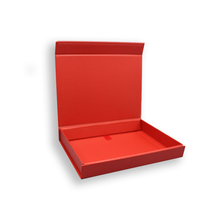 Caixa Premium Cartão 1200g com Iman e Adesivo - Plastificado Mate - Vermelho