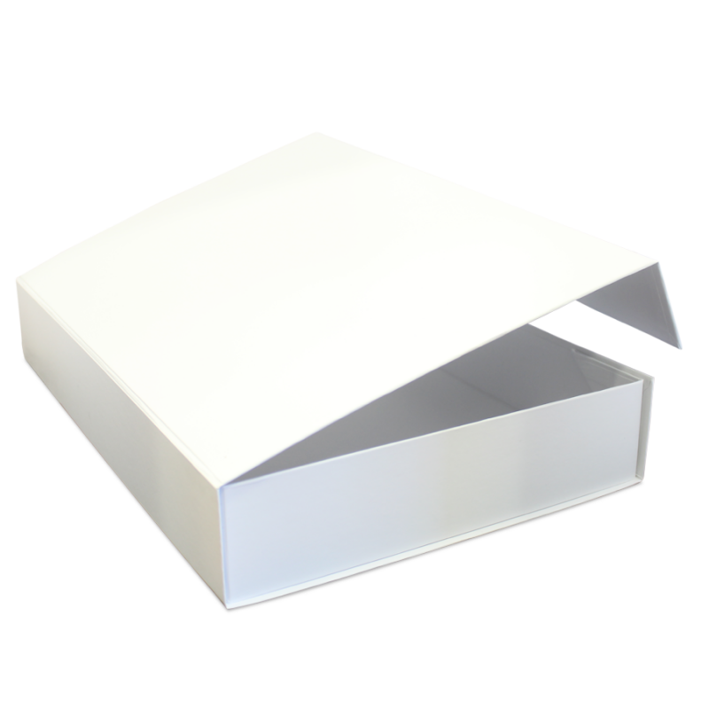 Caixa Premium Cartão 1200g com Iman e Adesivo - Plastificado Mate - Branco