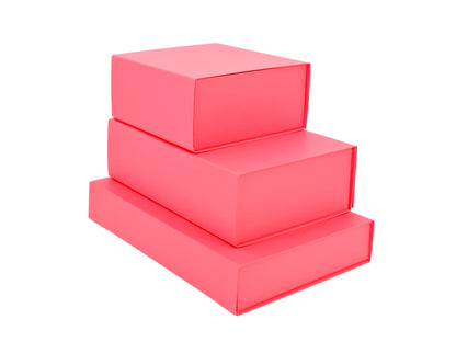 Caixa Premium Cartão 1200g com Iman e Adesivo - Plastificado Mate - Rosa