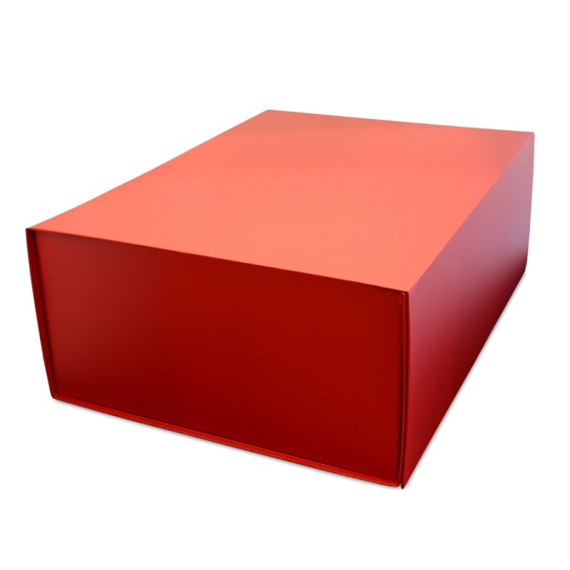 Caixa Premium Cartão 1200g com Iman e Adesivo - Plastificado Mate - Vermelho