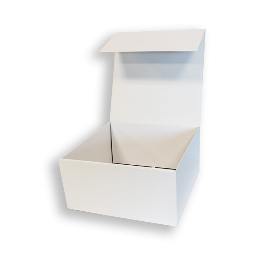 Caixa Premium Cartão 1200g com Iman e Adesivo - Plastificado Mate - Branco