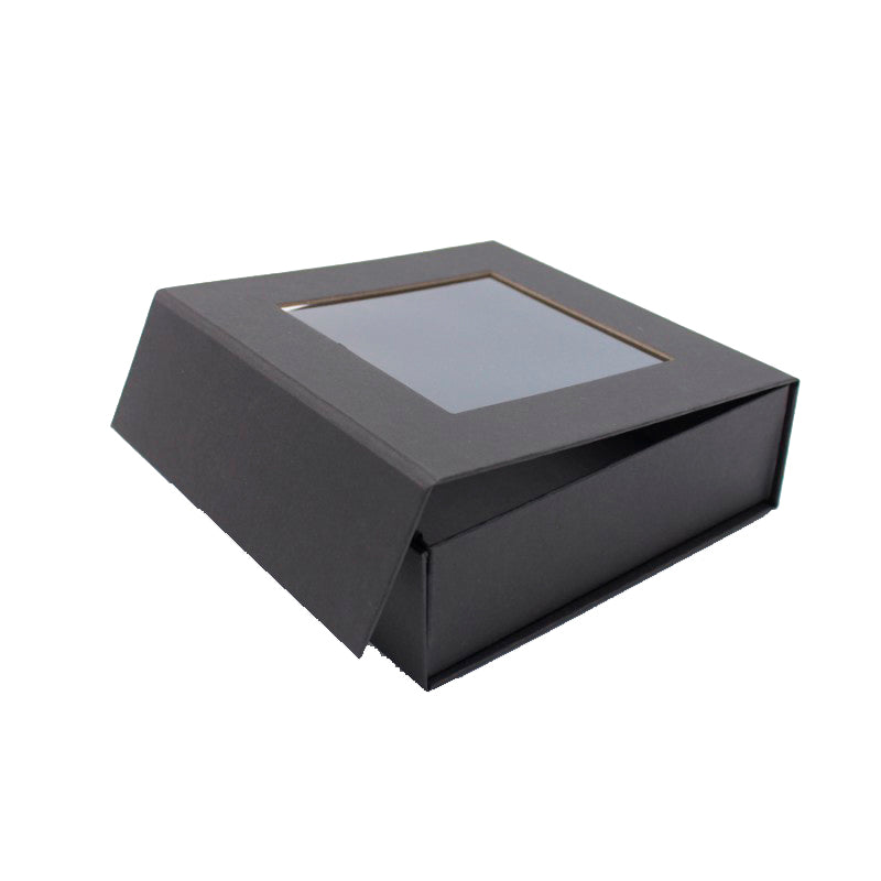 Premium Cardboard Box 1200gsm with Window and Magnet - Black