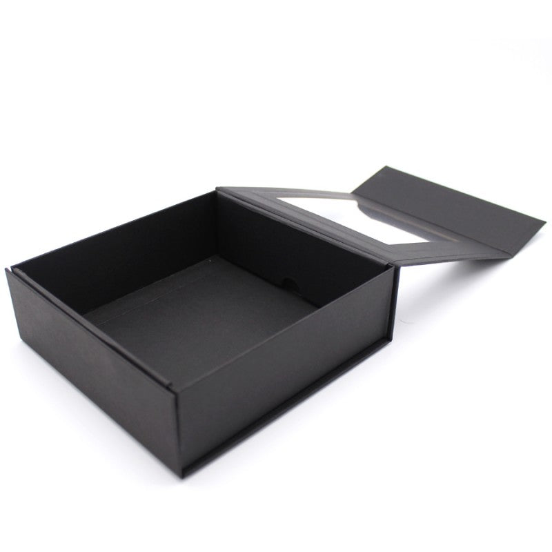 Premium Cardboard Box 1200gsm with Window and Magnet - Black