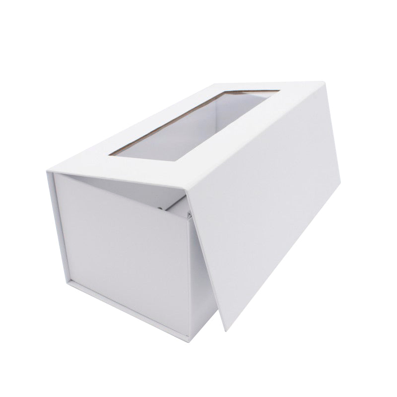 Premium Cardboard Box 1200g with Window and Magnet - Matt Laminated - White