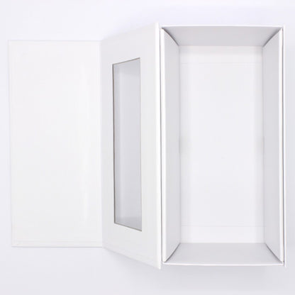 Premium Cardboard Box 1200g with Window and Magnet - Matt Laminated - White
