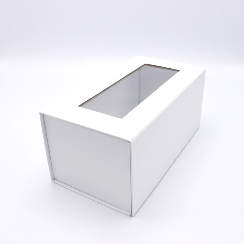 Premium Cardboard Box 1200g with Window and Magnet - Matt Laminated - White
