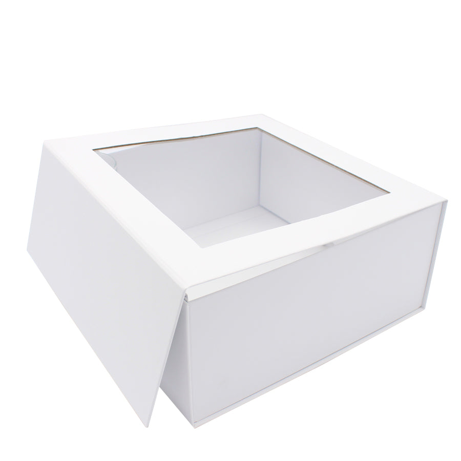 Premium Cardboard Box 1200g with Window and Magnet - Matt Laminated - White