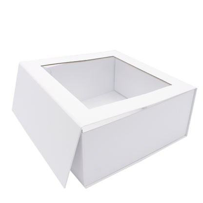 Premium Cardboard Box 1200g with Window and Magnet - Matt Laminated - White