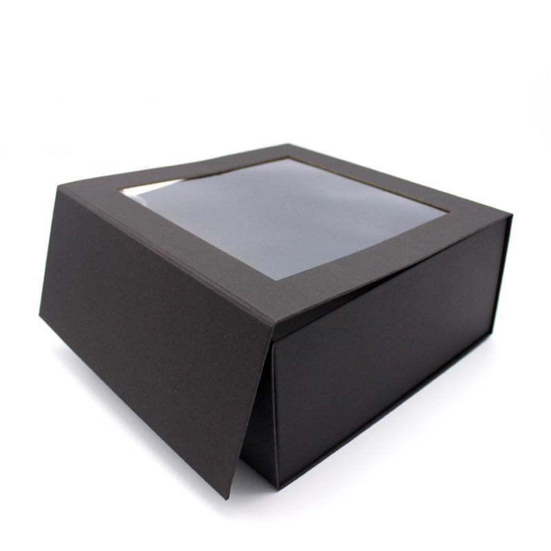 Premium Cardboard Box 1200gsm with Window and Magnet - Black