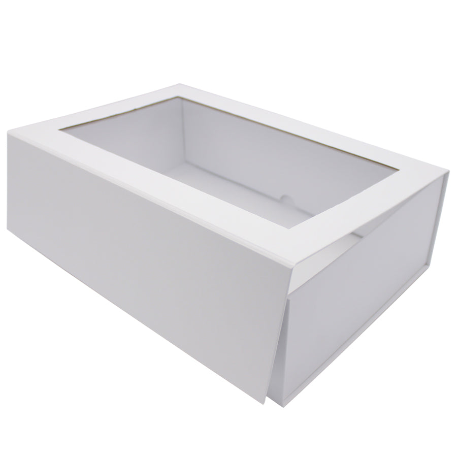 Premium Cardboard Box 1200g with Window and Magnet - Matt Laminated - White
