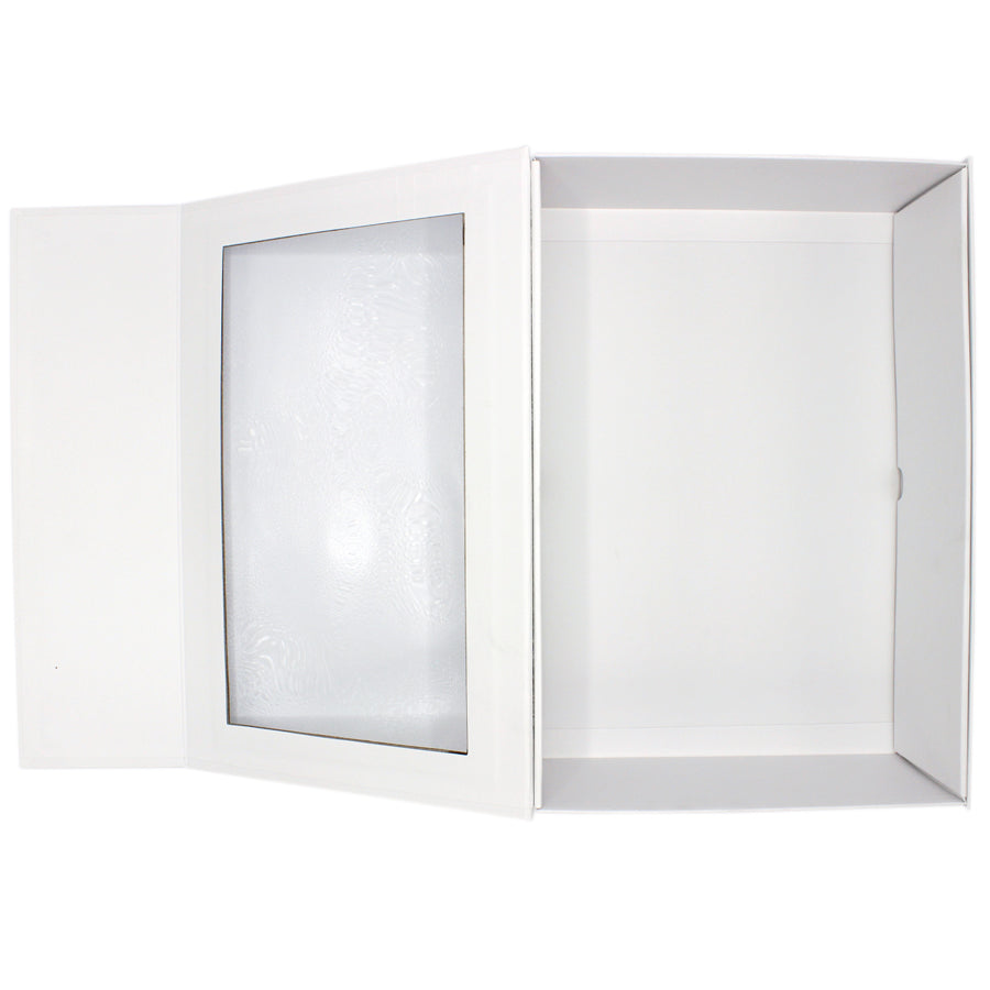 Premium Cardboard Box 1200g with Window and Magnet - Matt Laminated - White