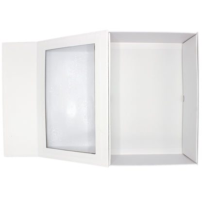 Premium Cardboard Box 1200g with Window and Magnet - Matt Laminated - White