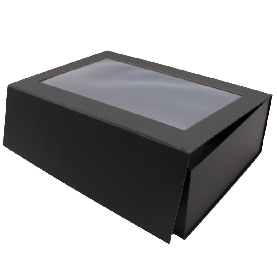 Premium Cardboard Box 1200gsm with Window and Magnet - Black