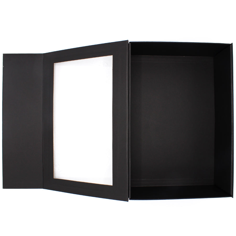 Premium Cardboard Box 1200gsm with Window and Magnet - Black