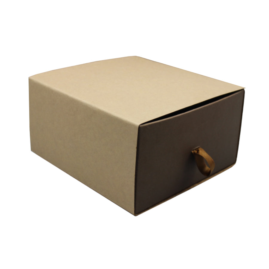 Rigid Box with Sleeve and Ribbon - Kraft and Brown