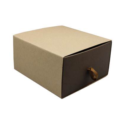 Rigid Box with Sleeve and Ribbon - Kraft and Brown
