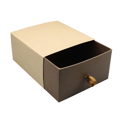 Rigid Box with Sleeve and Ribbon - Kraft and Brown