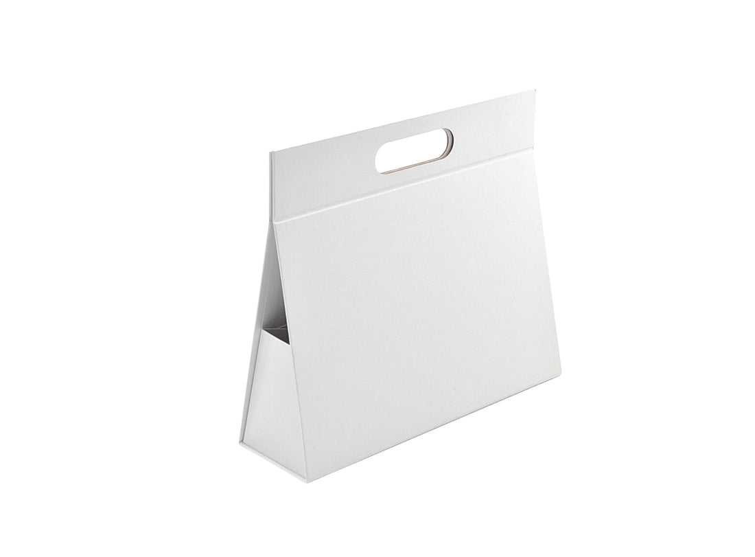 Premium Triangular Box with Handle and Magnet - Matt Laminated - White