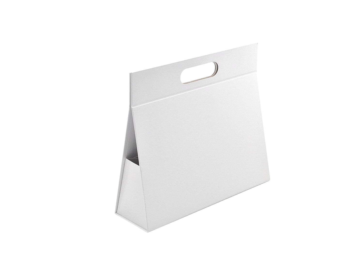 Premium Triangular Box with Handle and Magnet - Matt Laminated - White